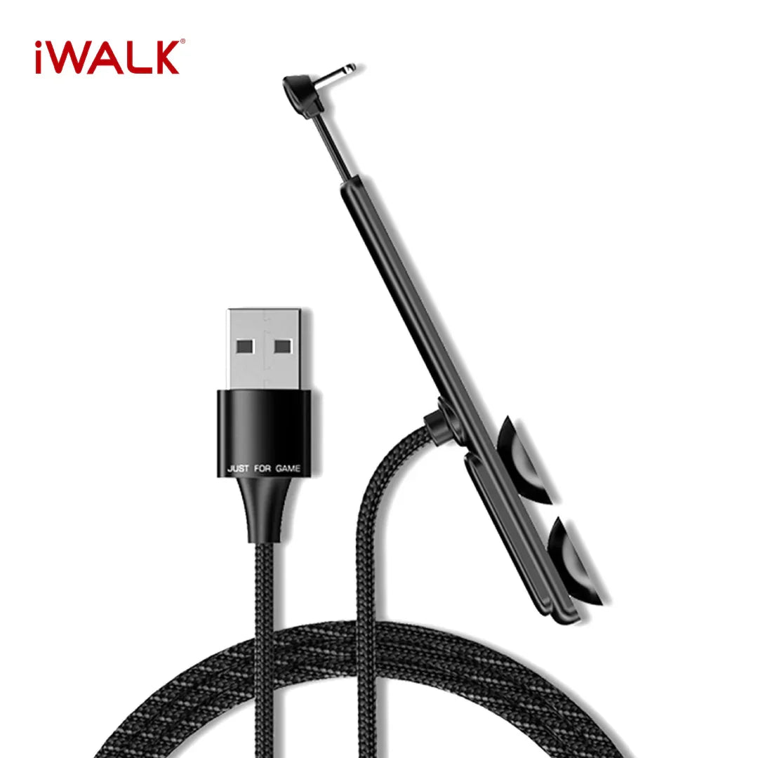 iWalk Crazy Link Gaming Charging Lightning Cable - Black - Tashqila iWalk Crazy Link Gaming Charging Lightning Cable - Black - Tashqila